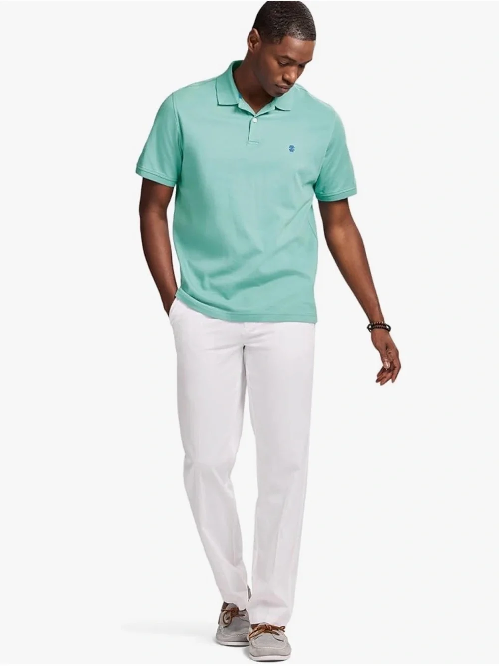 Izod Mint Green Polo Bottoms with Chambray Trim